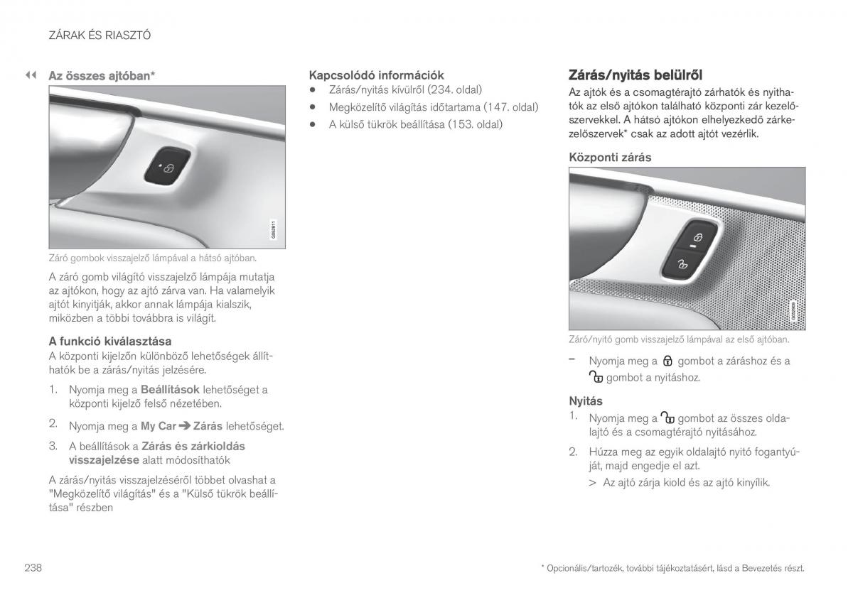 Volvo XC90 II 2 Kezelesi utmutato / page 240