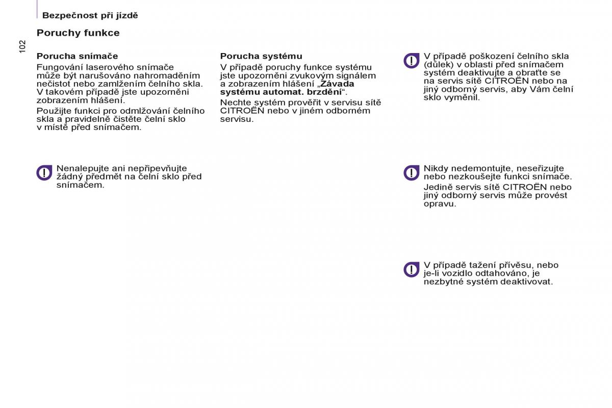 Citroen Berlingo Multispace II 2 navod k obsludze / page 104