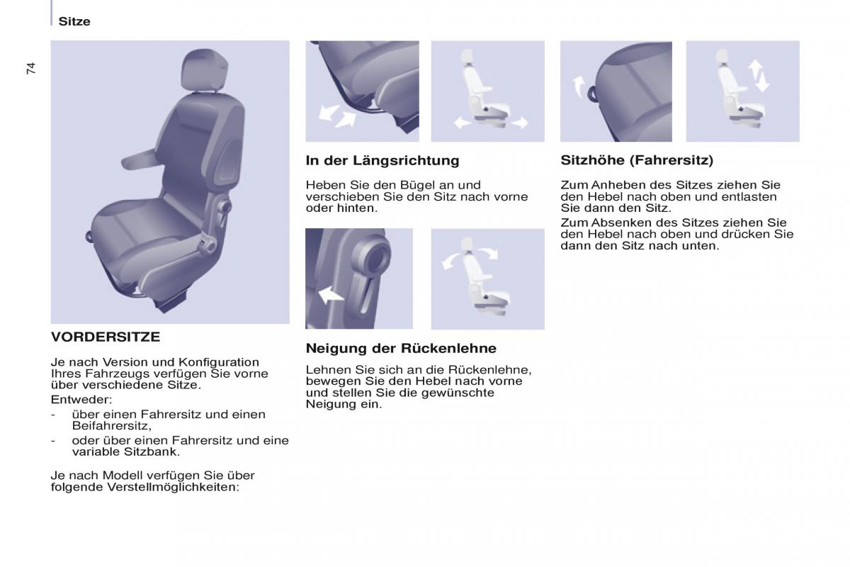 Citroen Berlingo Multispace II 2 Handbuch / page 76