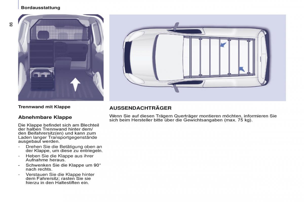 Citroen Berlingo Multispace II 2 Handbuch / page 88