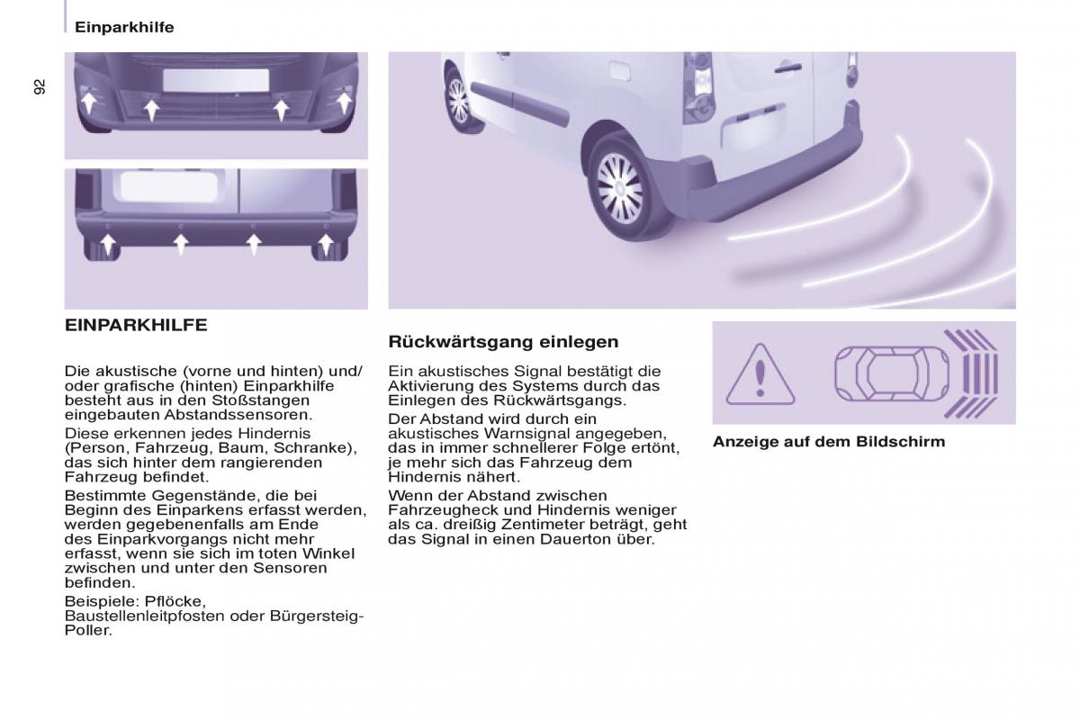 Citroen Berlingo Multispace II 2 Handbuch / page 94