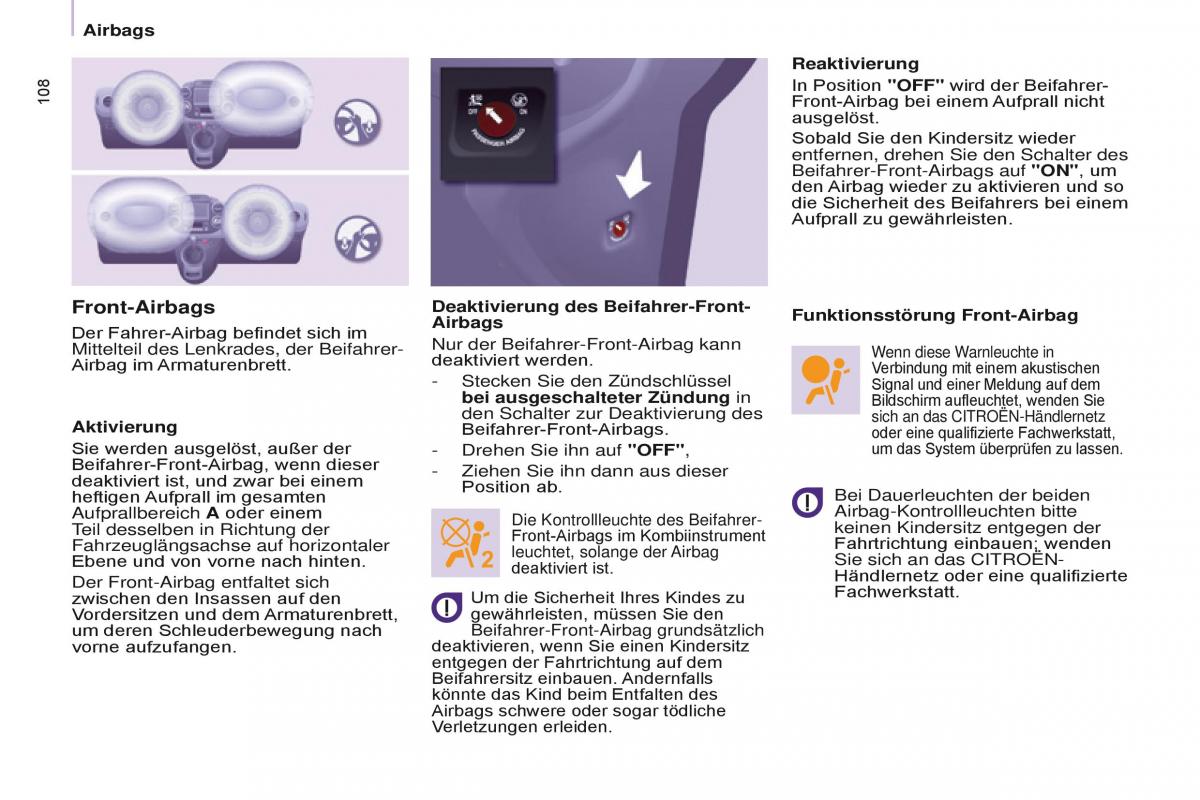 Citroen Berlingo Multispace II 2 Handbuch / page 110