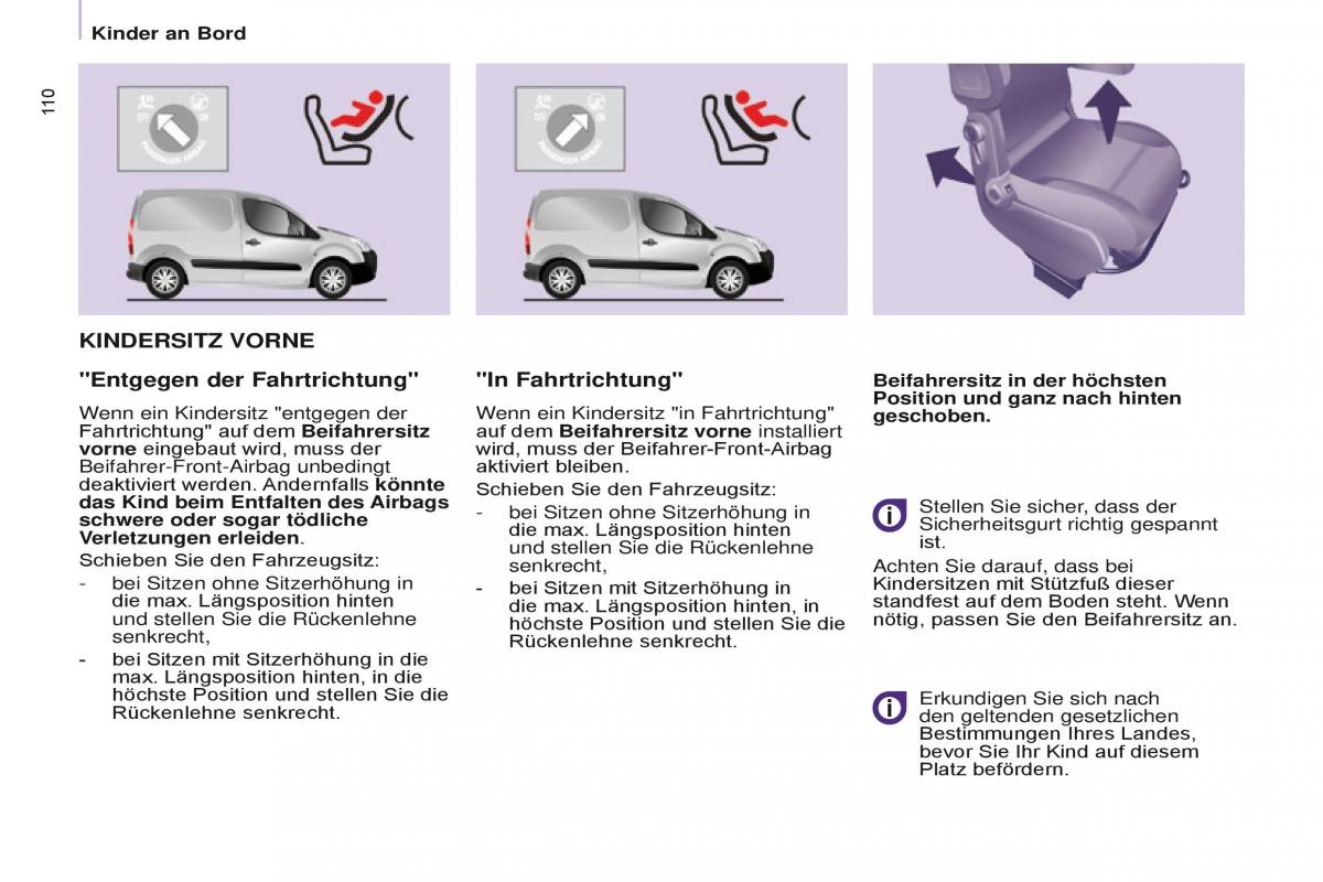 Citroen Berlingo Multispace II 2 Handbuch / page 112