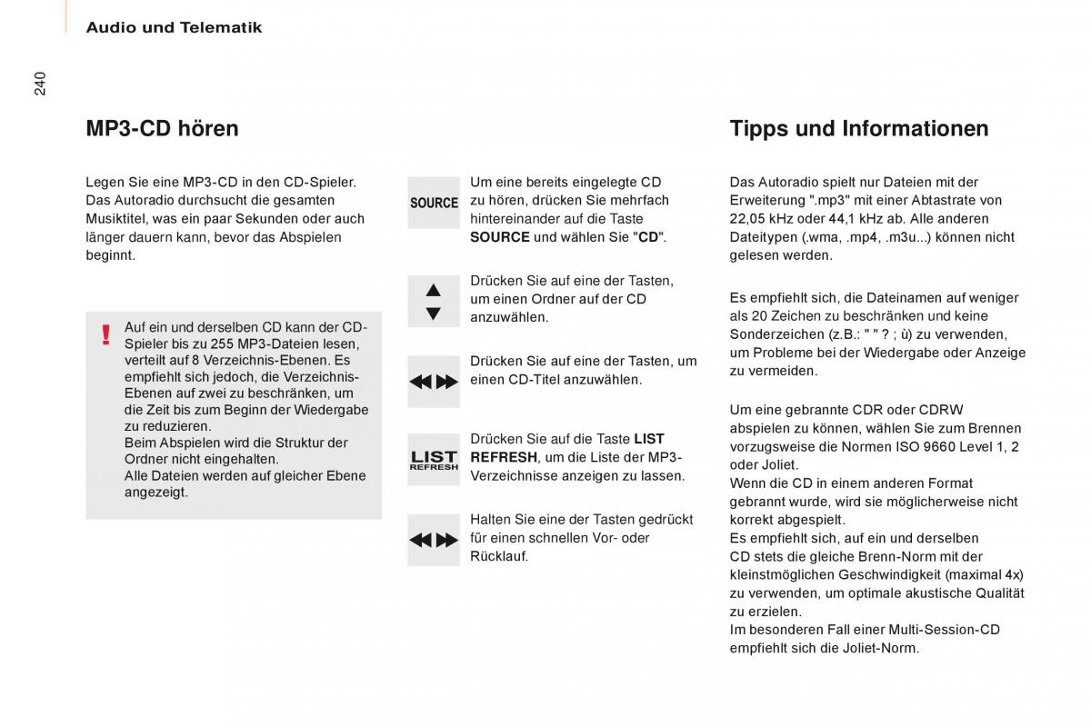 Citroen Berlingo Multispace II 2 Handbuch / page 242