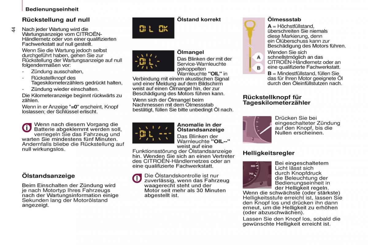 Citroen Berlingo Multispace II 2 Handbuch / page 46