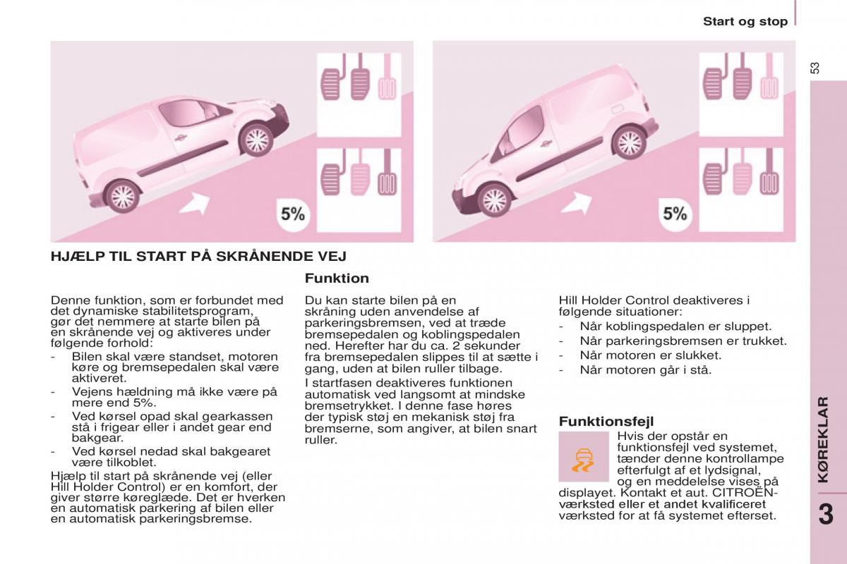 Citroen Berlingo Multispace II 2 Bilens instruktionsbog / page 55