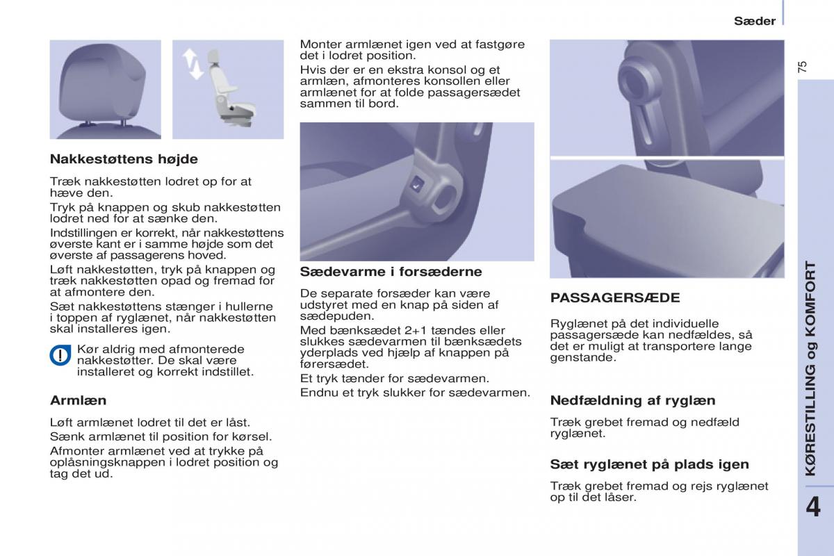 Citroen Berlingo Multispace II 2 Bilens instruktionsbog / page 77