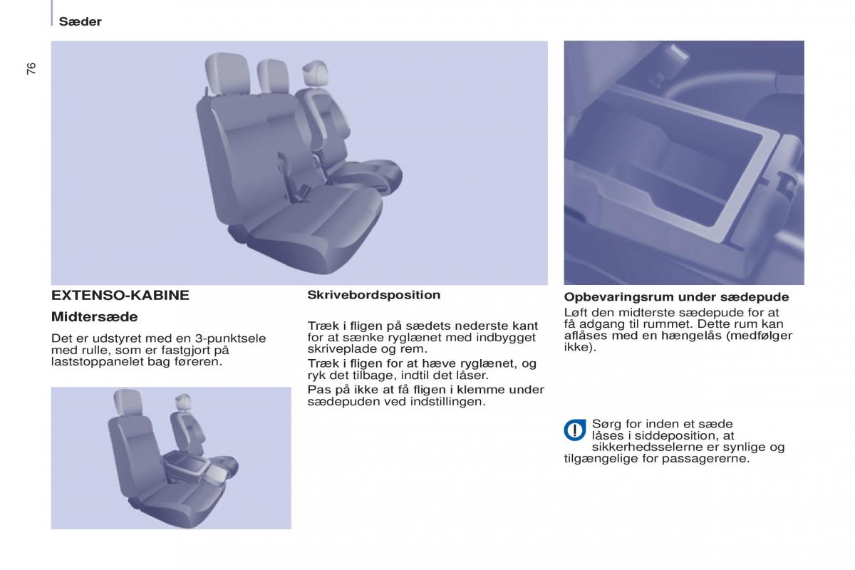 Citroen Berlingo Multispace II 2 Bilens instruktionsbog / page 78