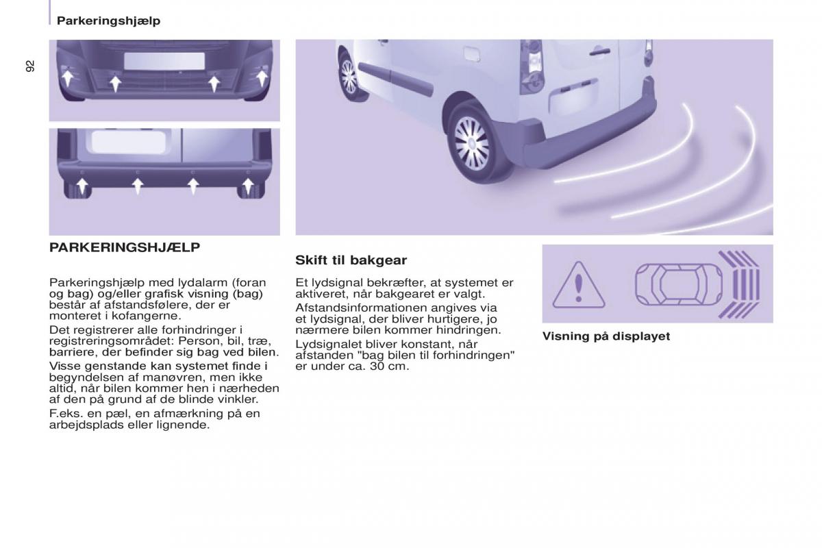 Citroen Berlingo Multispace II 2 Bilens instruktionsbog / page 94