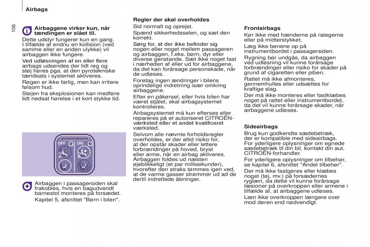 Citroen Berlingo Multispace II 2 Bilens instruktionsbog / page 108