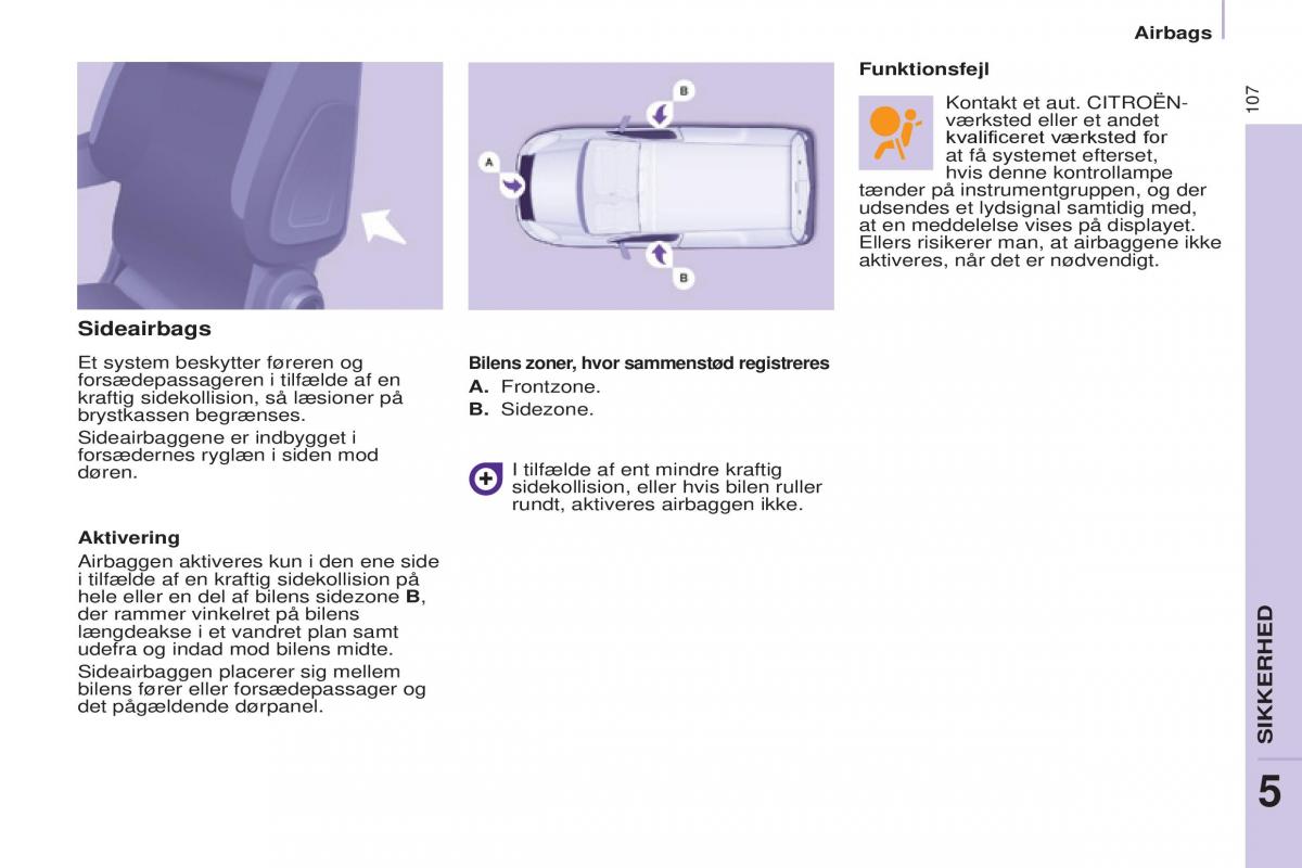 Citroen Berlingo Multispace II 2 Bilens instruktionsbog / page 109