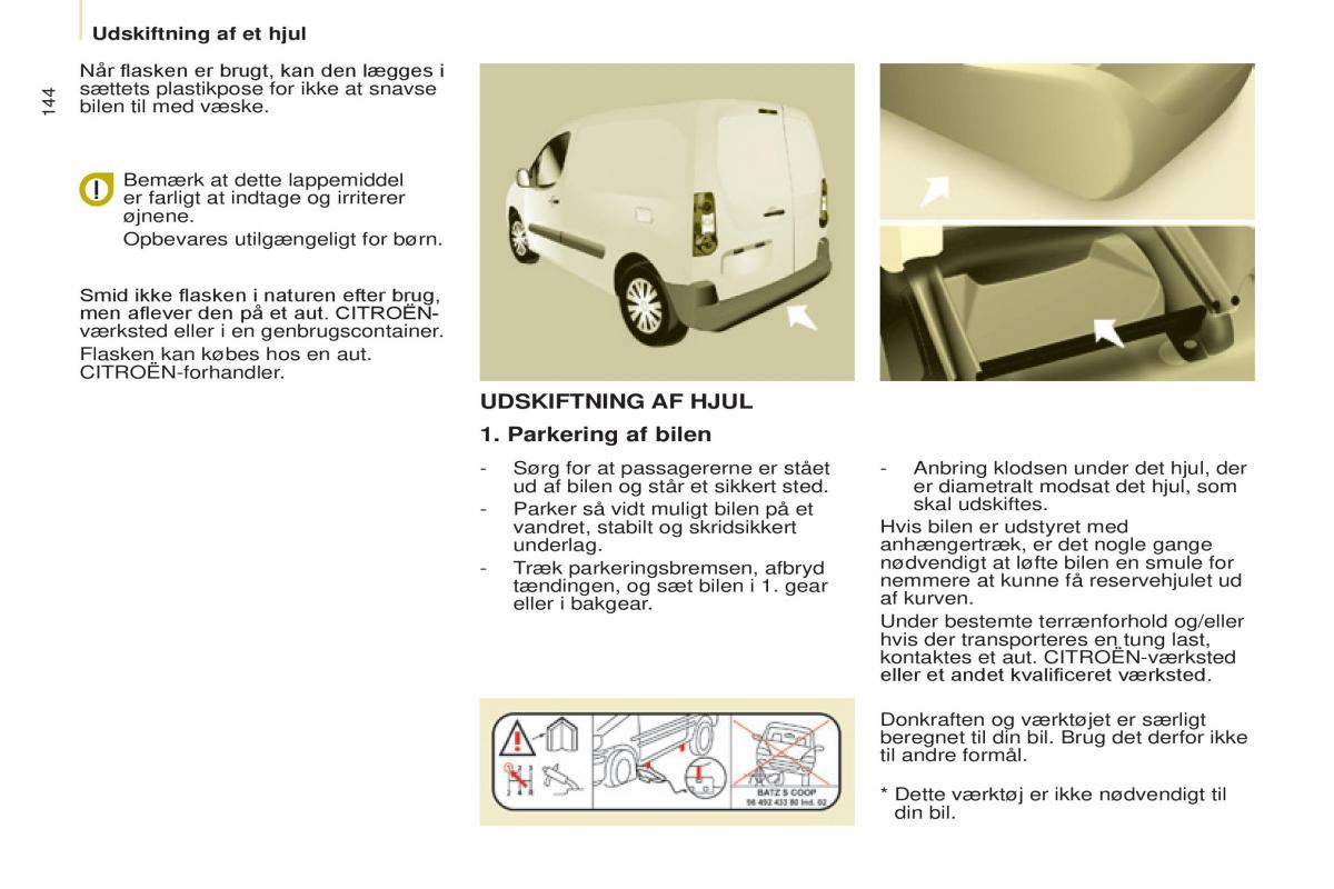 Citroen Berlingo Multispace II 2 Bilens instruktionsbog / page 146