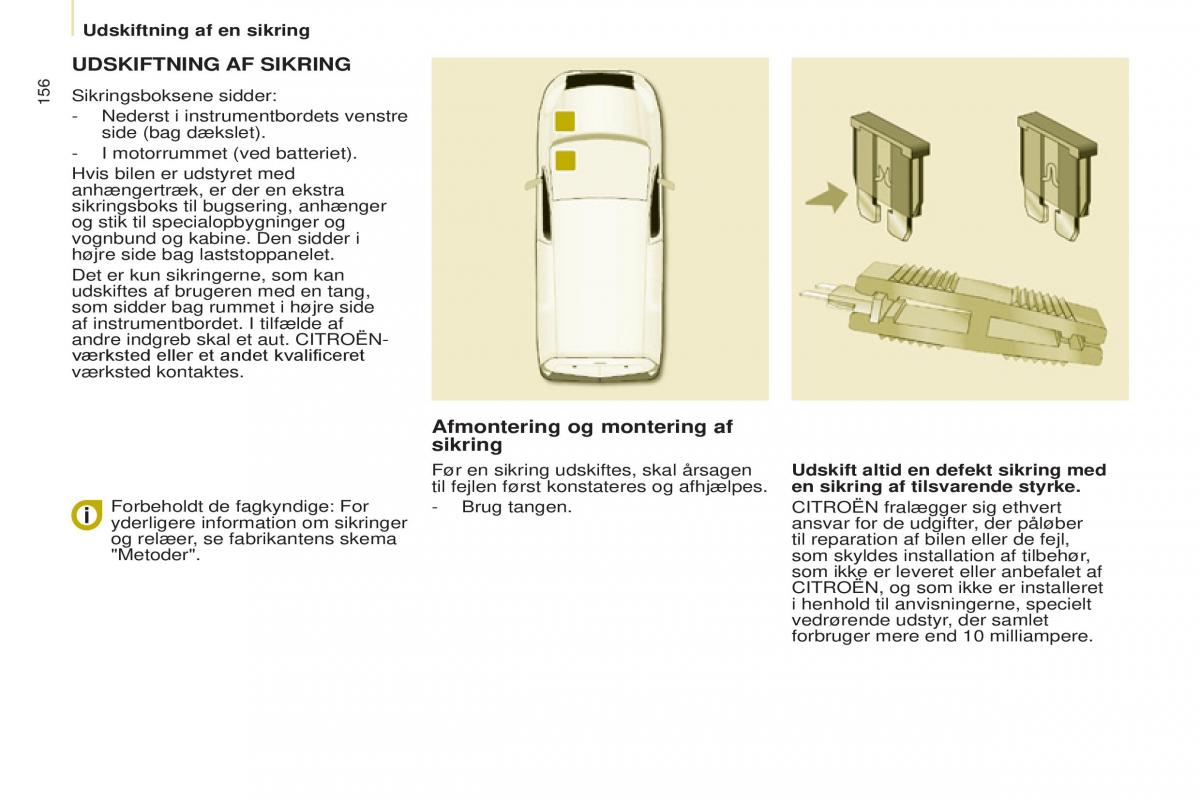 Citroen Berlingo Multispace II 2 Bilens instruktionsbog / page 158