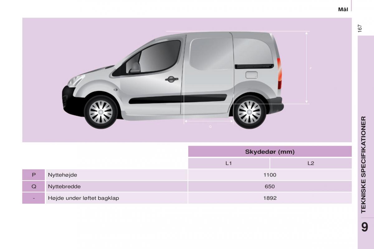 Citroen Berlingo Multispace II 2 Bilens instruktionsbog / page 169