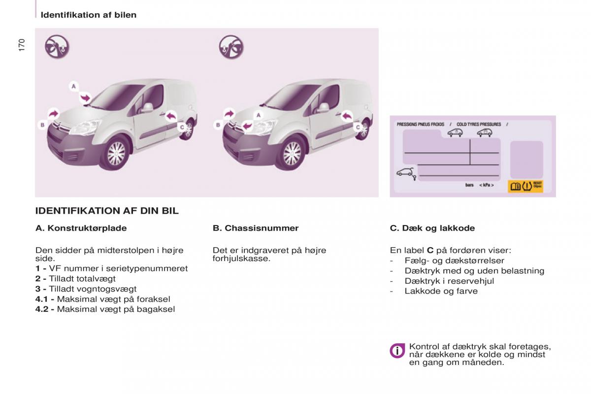 Citroen Berlingo Multispace II 2 Bilens instruktionsbog / page 172