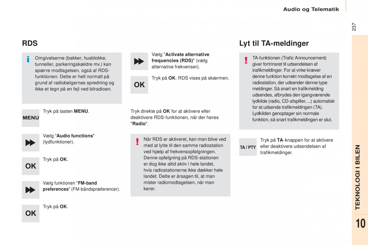 Citroen Berlingo Multispace II 2 Bilens instruktionsbog / page 239