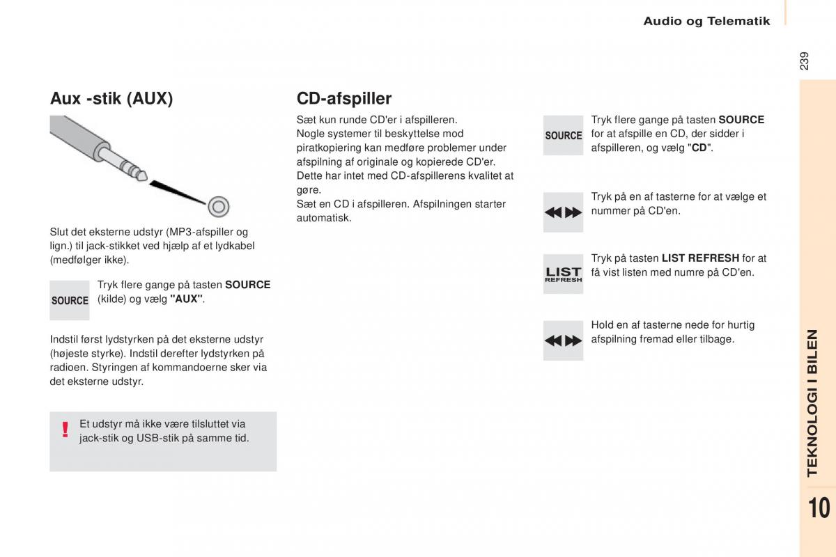 Citroen Berlingo Multispace II 2 Bilens instruktionsbog / page 241