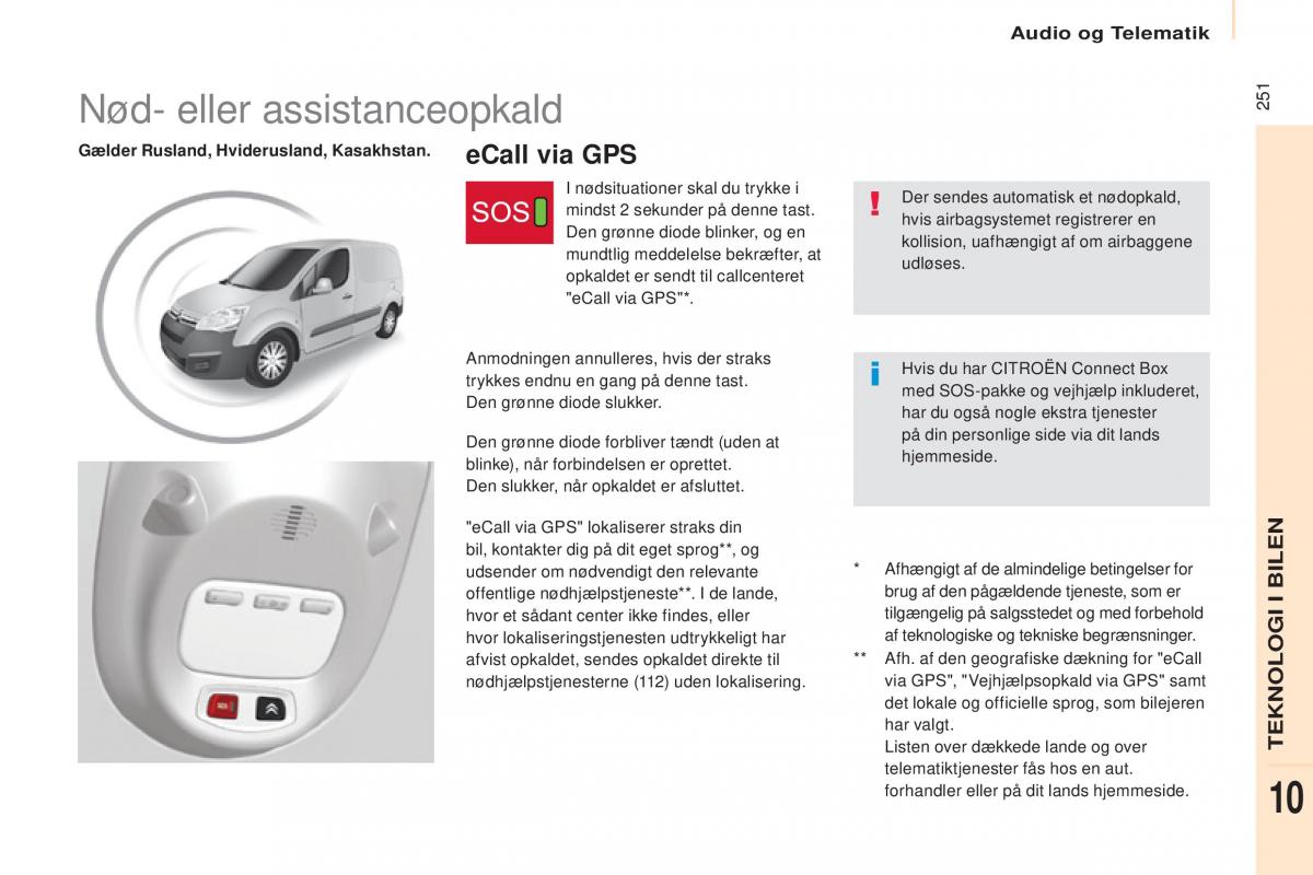 Citroen Berlingo Multispace II 2 Bilens instruktionsbog / page 253