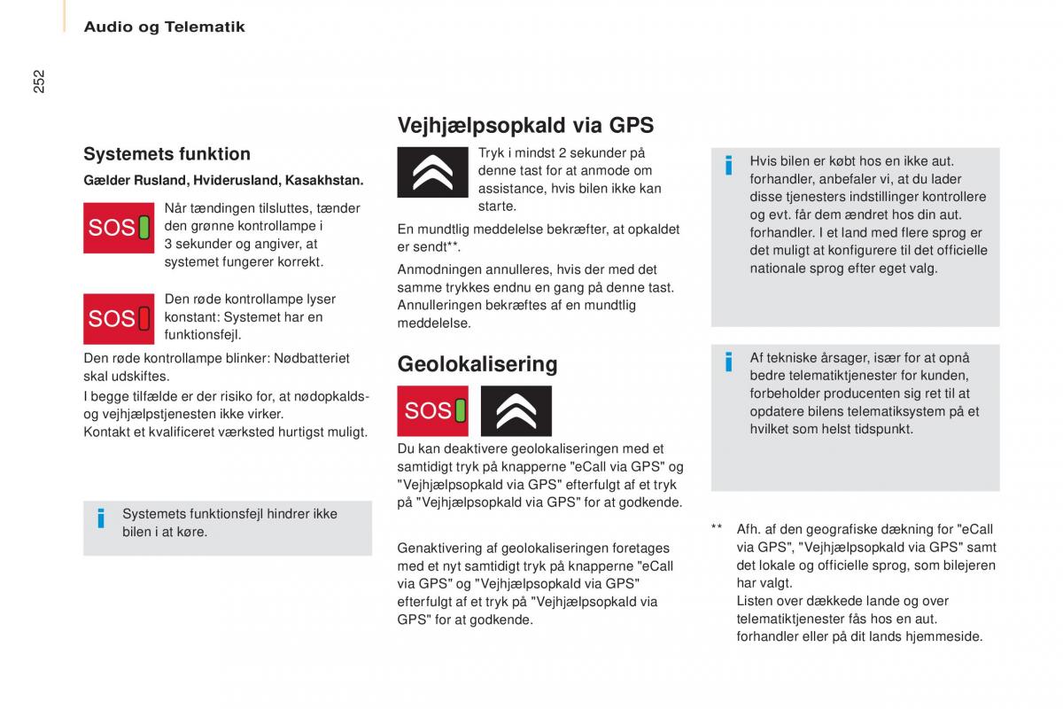 Citroen Berlingo Multispace II 2 Bilens instruktionsbog / page 254