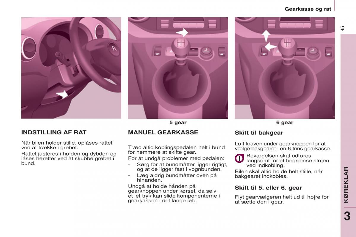 Citroen Berlingo Multispace II 2 Bilens instruktionsbog / page 47