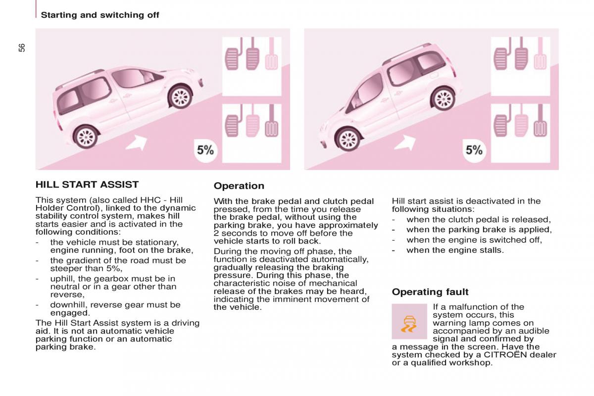 Citroen Berlingo Multispace II 2 owners manual / page 58