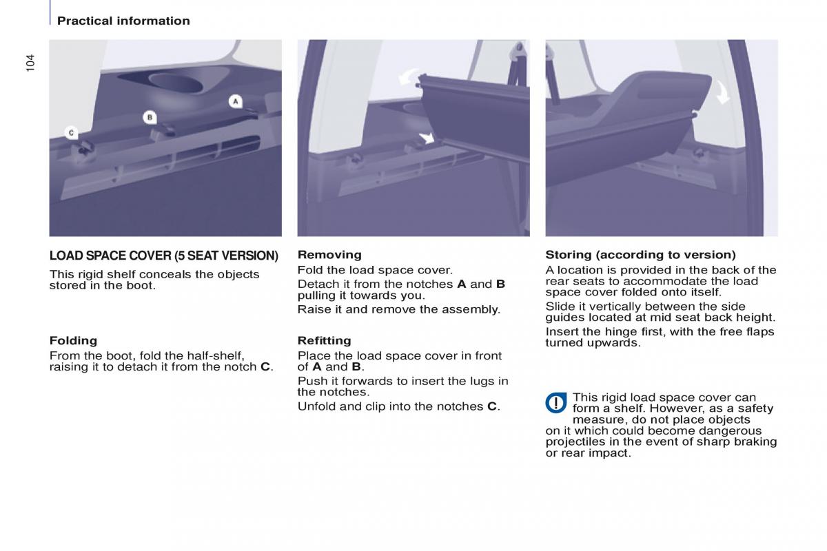 Citroen Berlingo Multispace II 2 owners manual / page 106