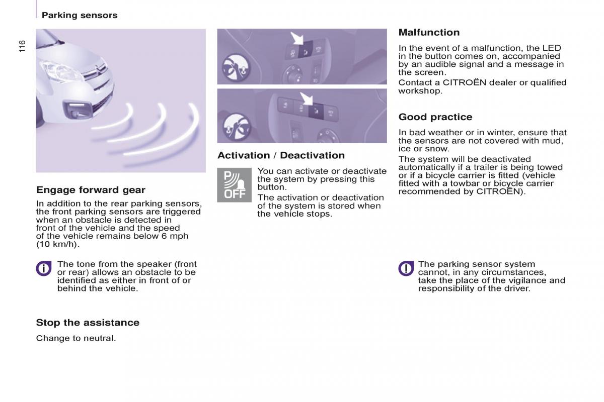 Citroen Berlingo Multispace II 2 owners manual / page 118