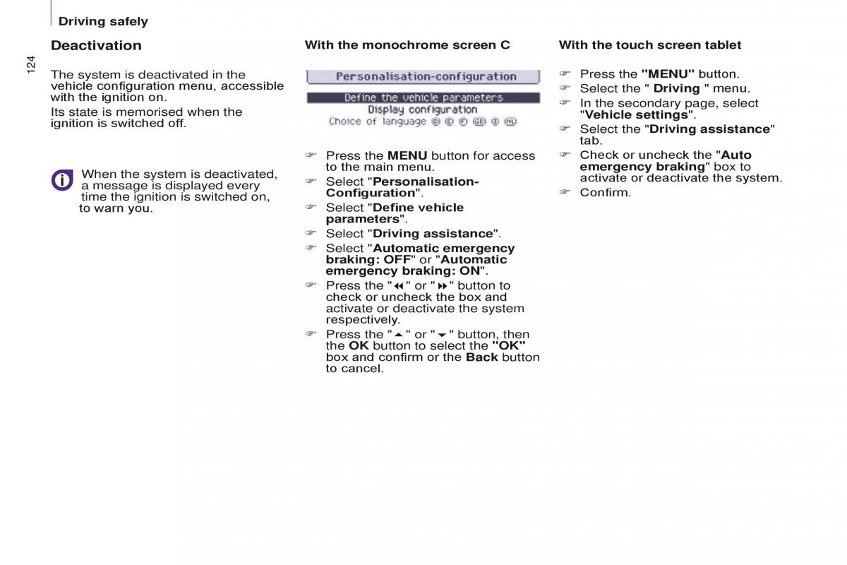 Citroen Berlingo Multispace II 2 owners manual / page 126