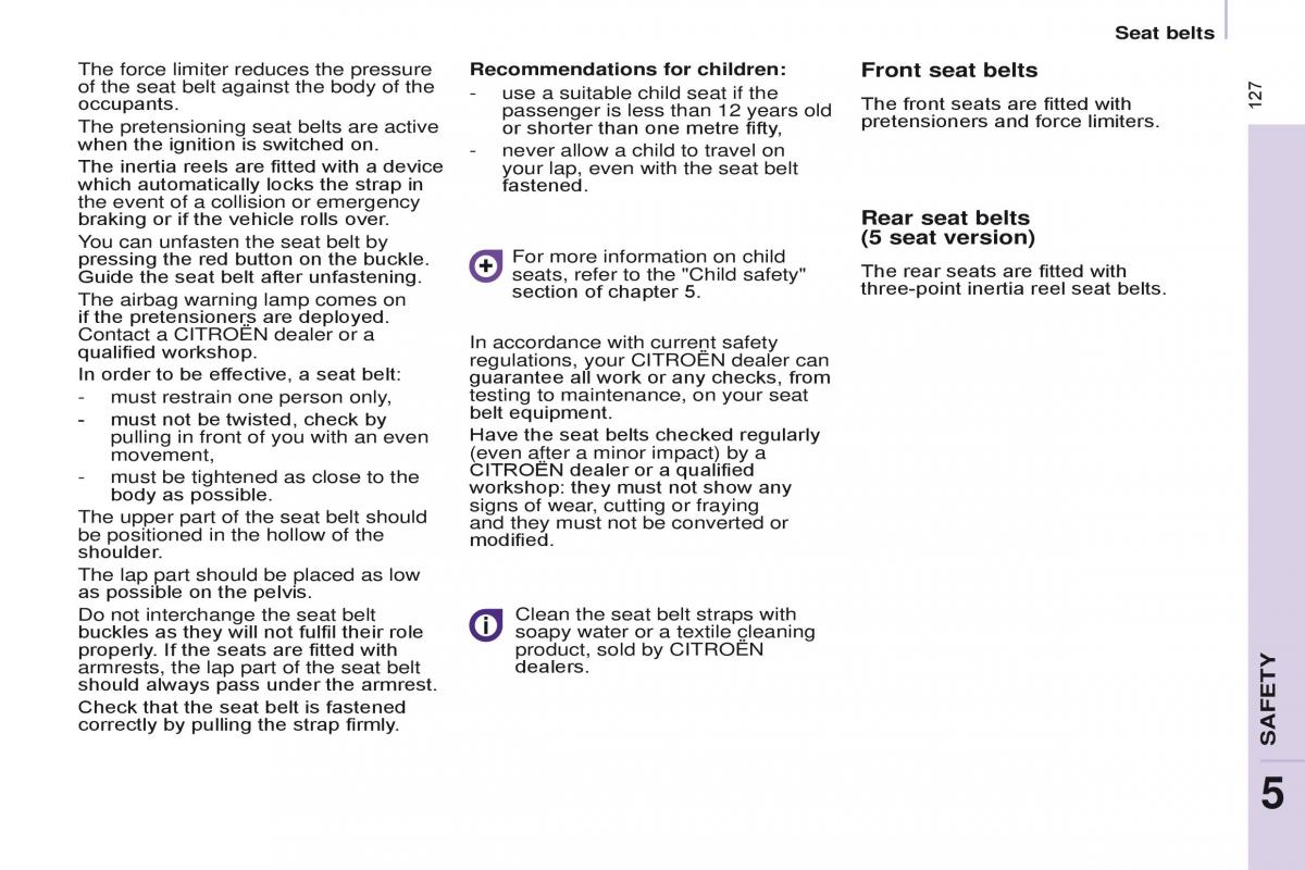 Citroen Berlingo Multispace II 2 owners manual / page 129