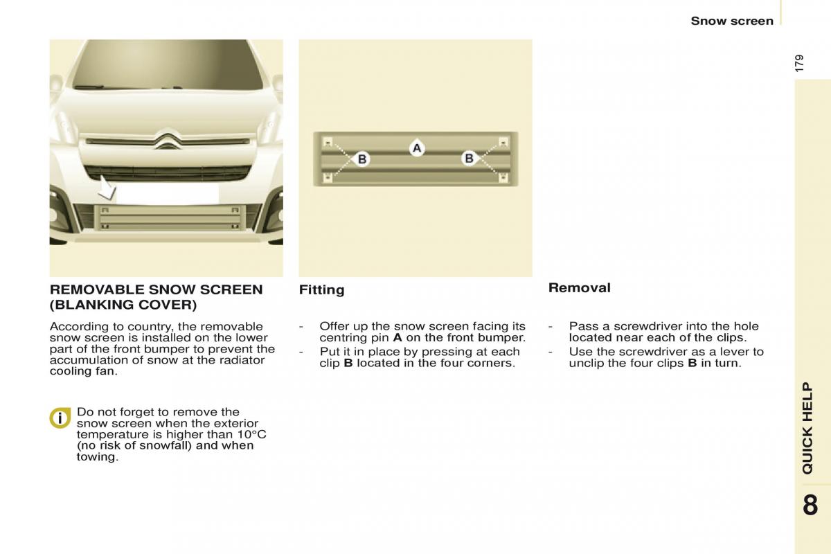 Citroen Berlingo Multispace II 2 owners manual / page 181