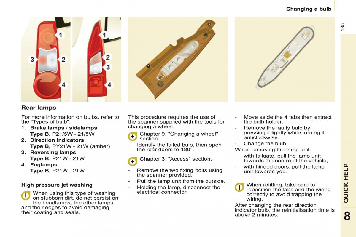 Citroen Berlingo Multispace II 2 owners manual / page 187