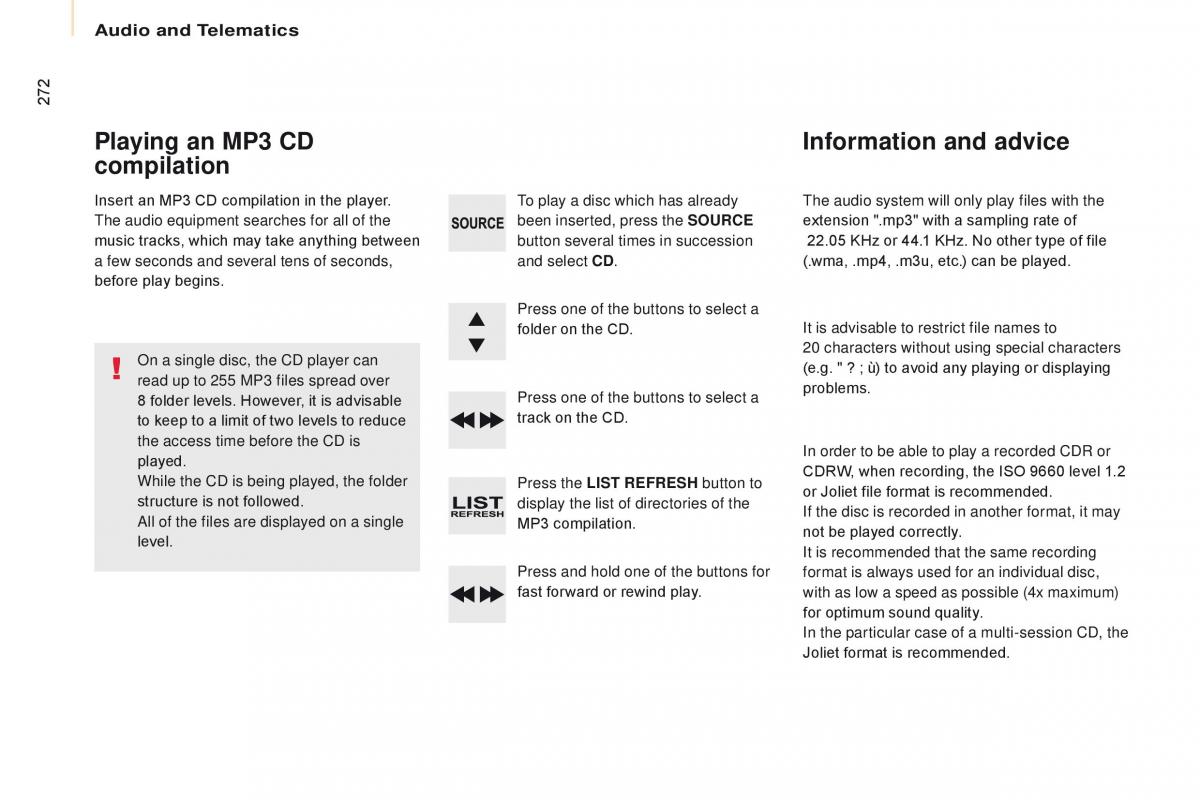 Citroen Berlingo Multispace II 2 owners manual / page 274