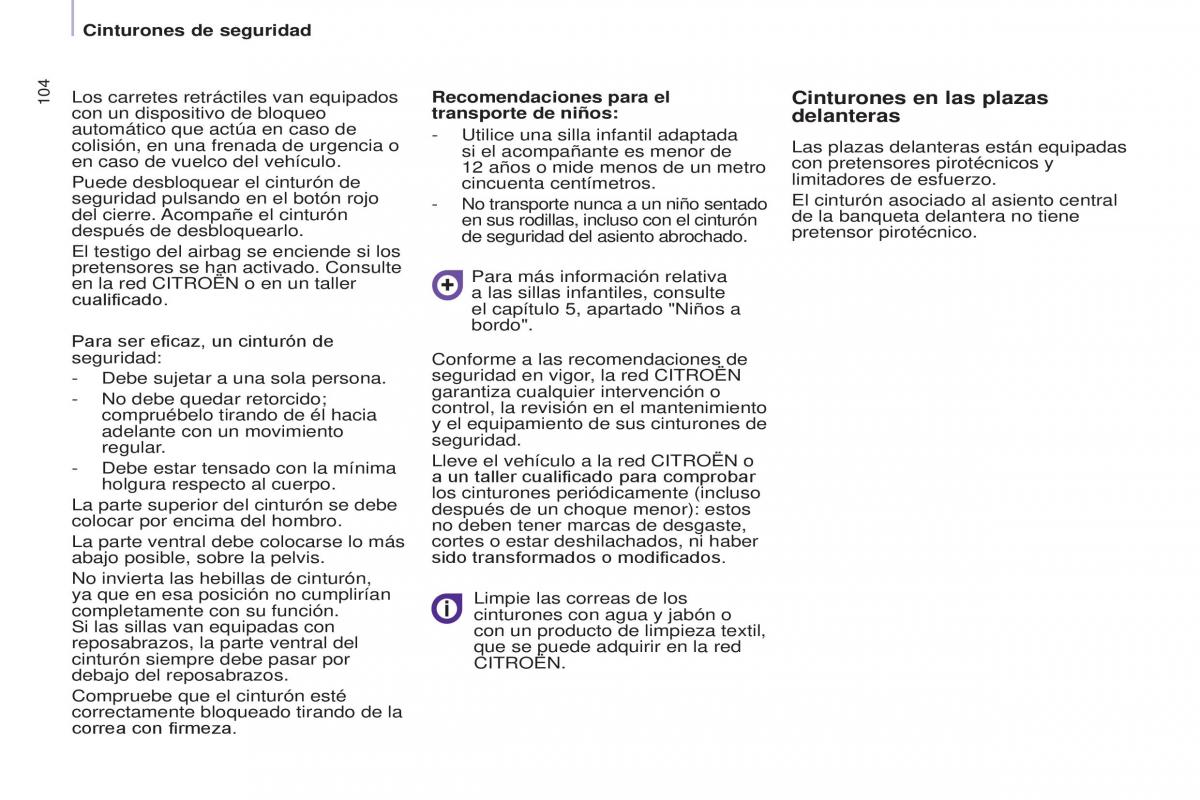 Citroen Berlingo Multispace II 2 manual del propietario / page 106