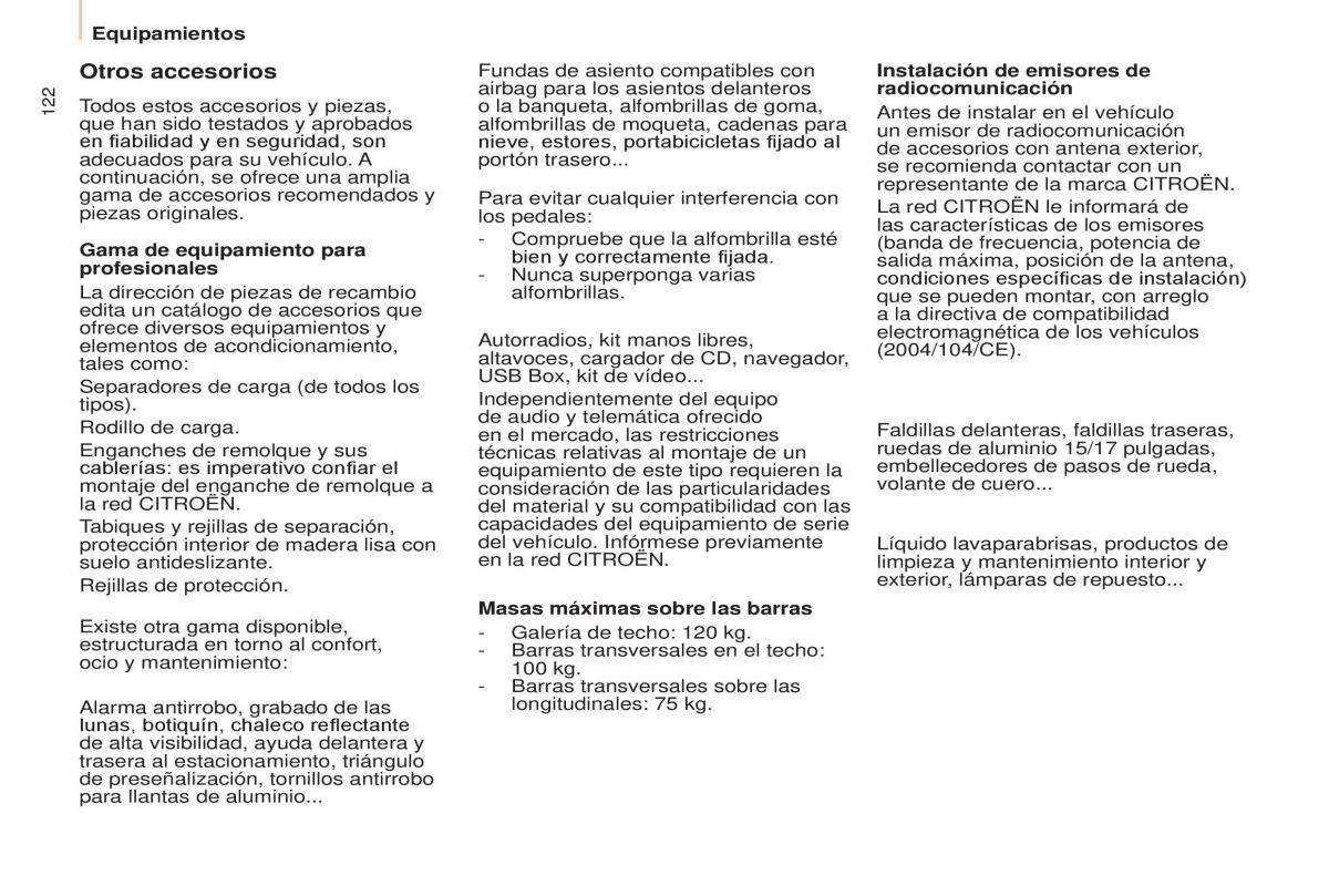 Citroen Berlingo Multispace II 2 manual del propietario / page 124