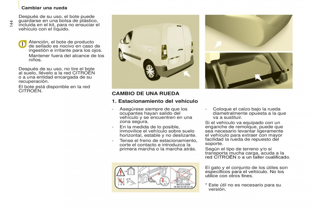 Citroen Berlingo Multispace II 2 manual del propietario / page 146