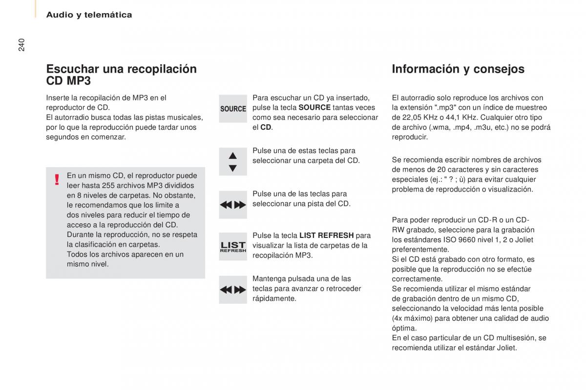 Citroen Berlingo Multispace II 2 manual del propietario / page 242