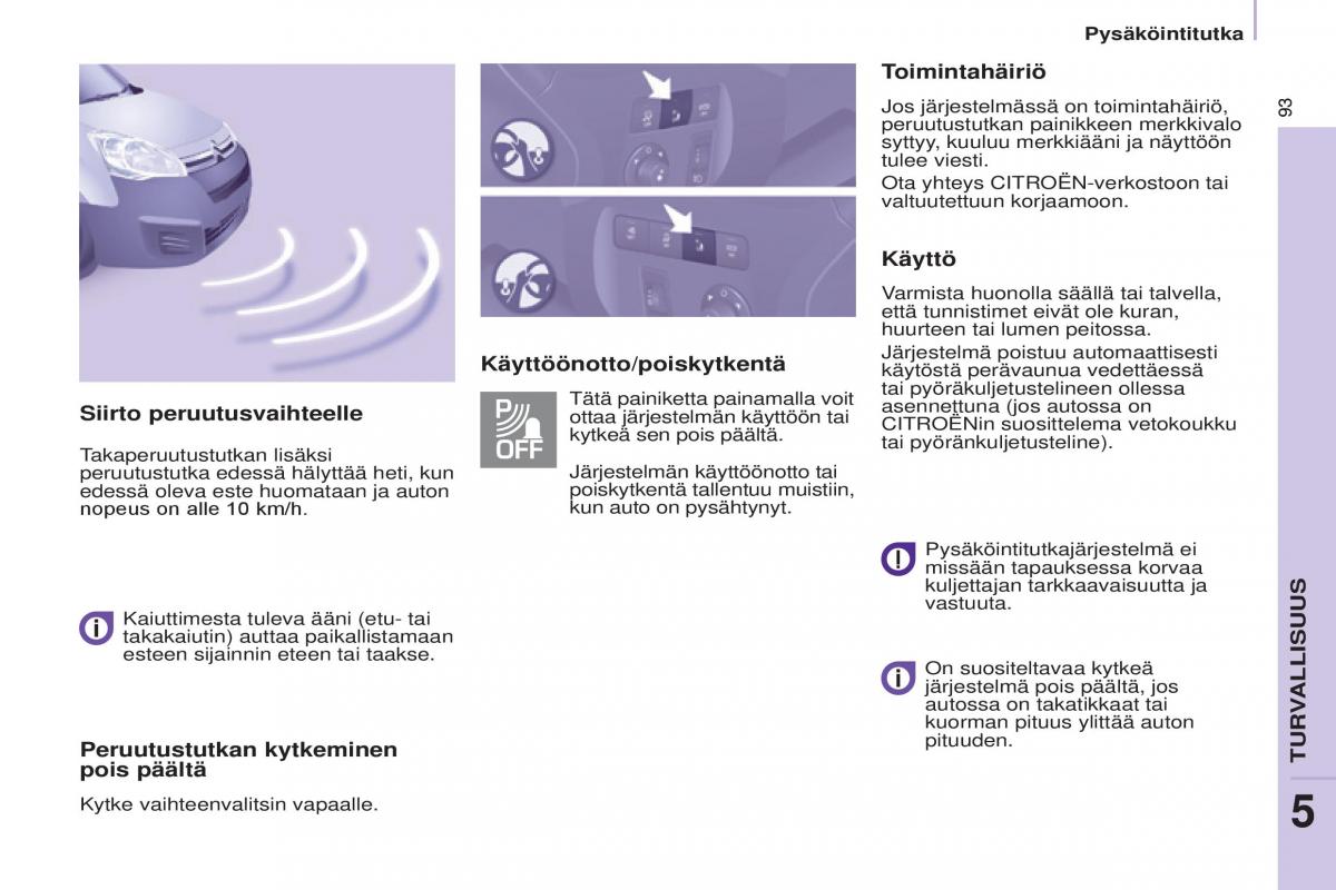 Citroen Berlingo Multispace II 2 omistajan kasikirja / page 95