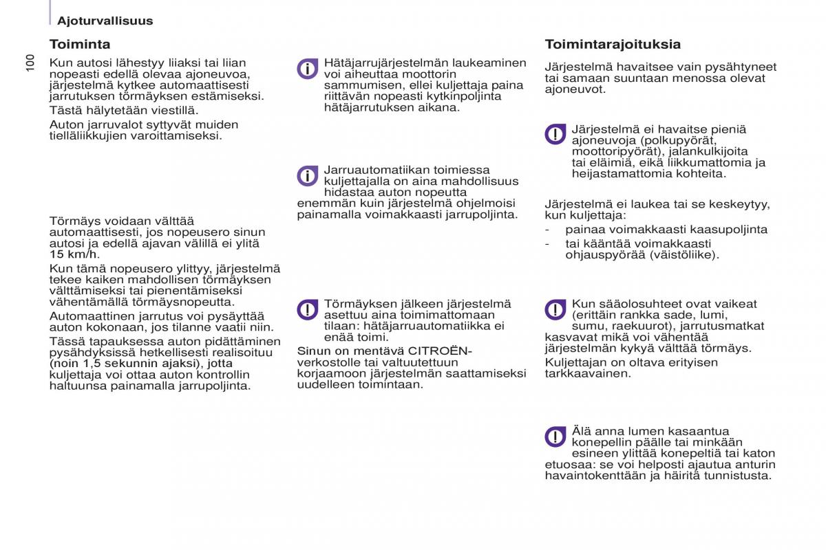 Citroen Berlingo Multispace II 2 omistajan kasikirja / page 102