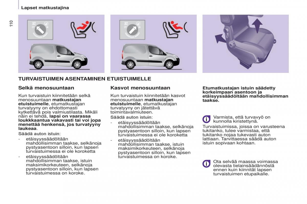 Citroen Berlingo Multispace II 2 omistajan kasikirja / page 112