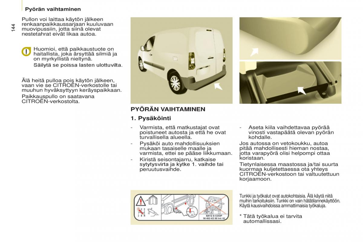 Citroen Berlingo Multispace II 2 omistajan kasikirja / page 146