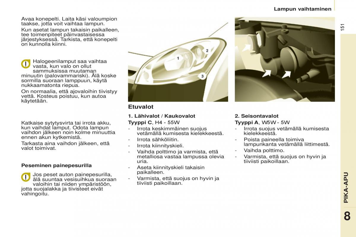 Citroen Berlingo Multispace II 2 omistajan kasikirja / page 153