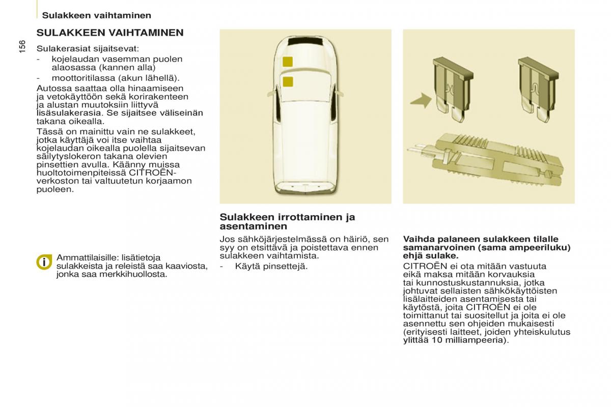 Citroen Berlingo Multispace II 2 omistajan kasikirja / page 158