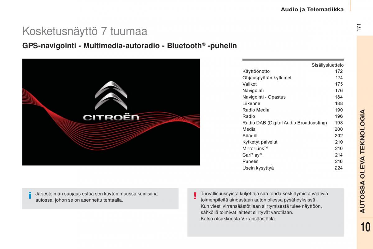 Citroen Berlingo Multispace II 2 omistajan kasikirja / page 173