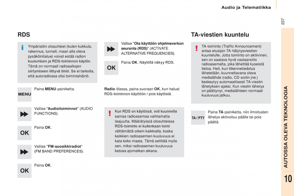 Citroen Berlingo Multispace II 2 omistajan kasikirja / page 239