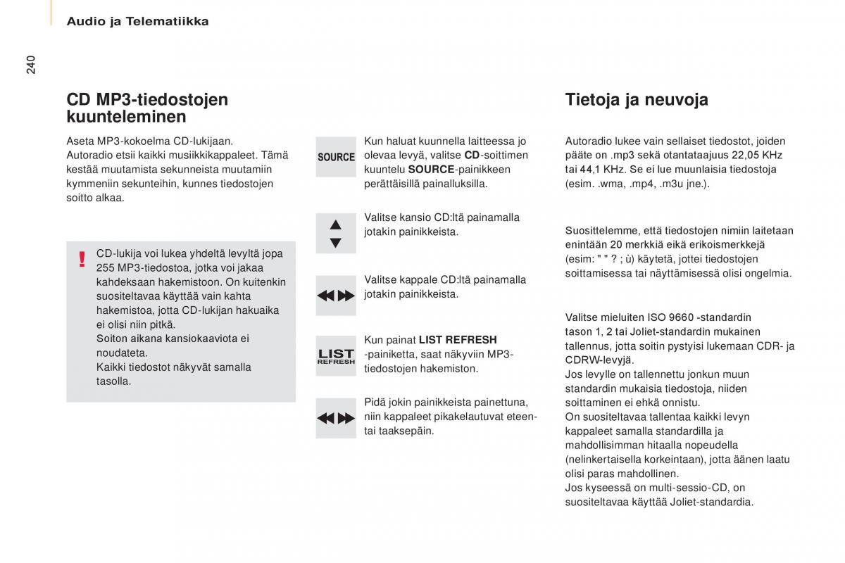 Citroen Berlingo Multispace II 2 omistajan kasikirja / page 242