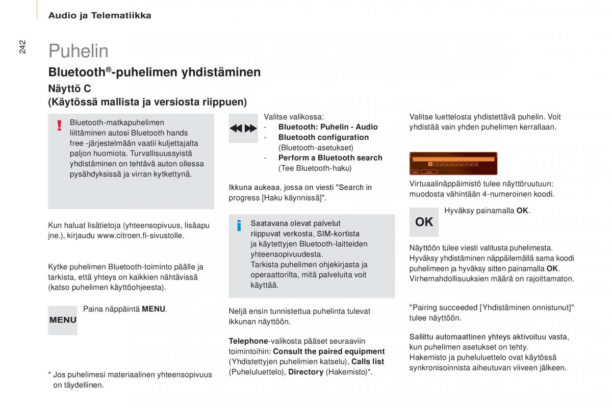 Citroen Berlingo Multispace II 2 omistajan kasikirja / page 244