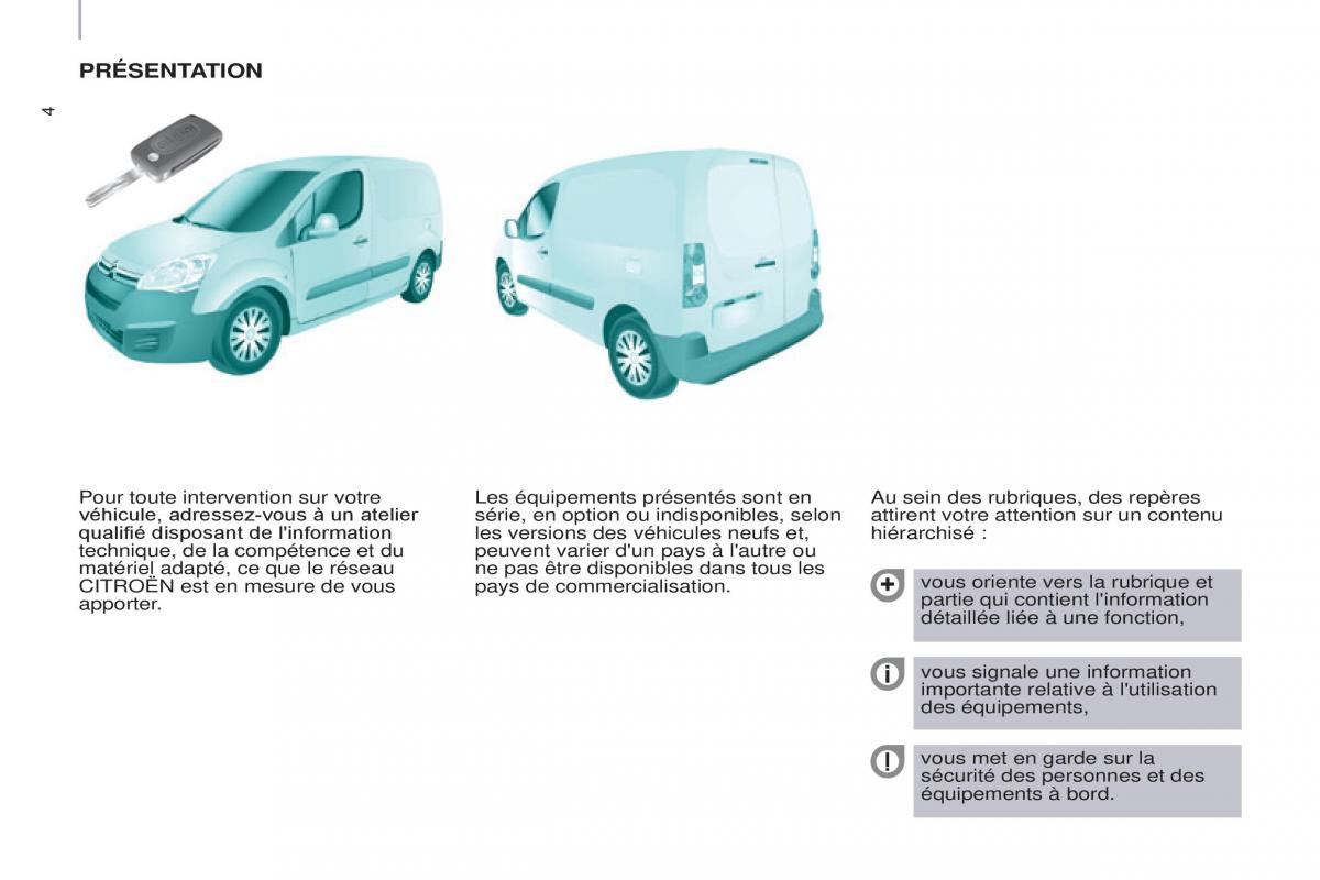 Citroen Berlingo Multispace II 2 manuel du proprietaire / page 6