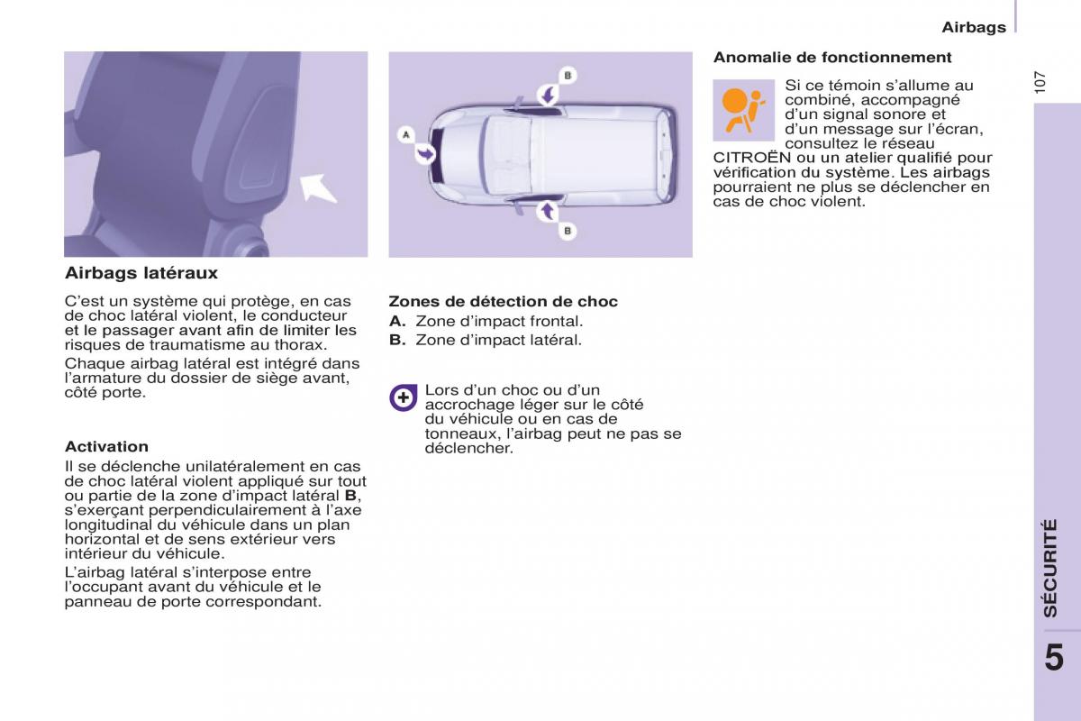 Citroen Berlingo Multispace II 2 manuel du proprietaire / page 109