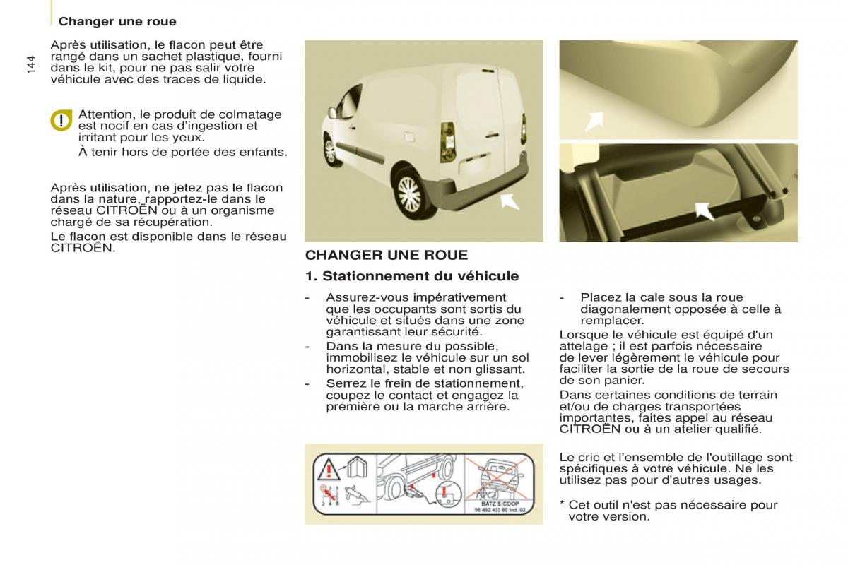 Citroen Berlingo Multispace II 2 manuel du proprietaire / page 146