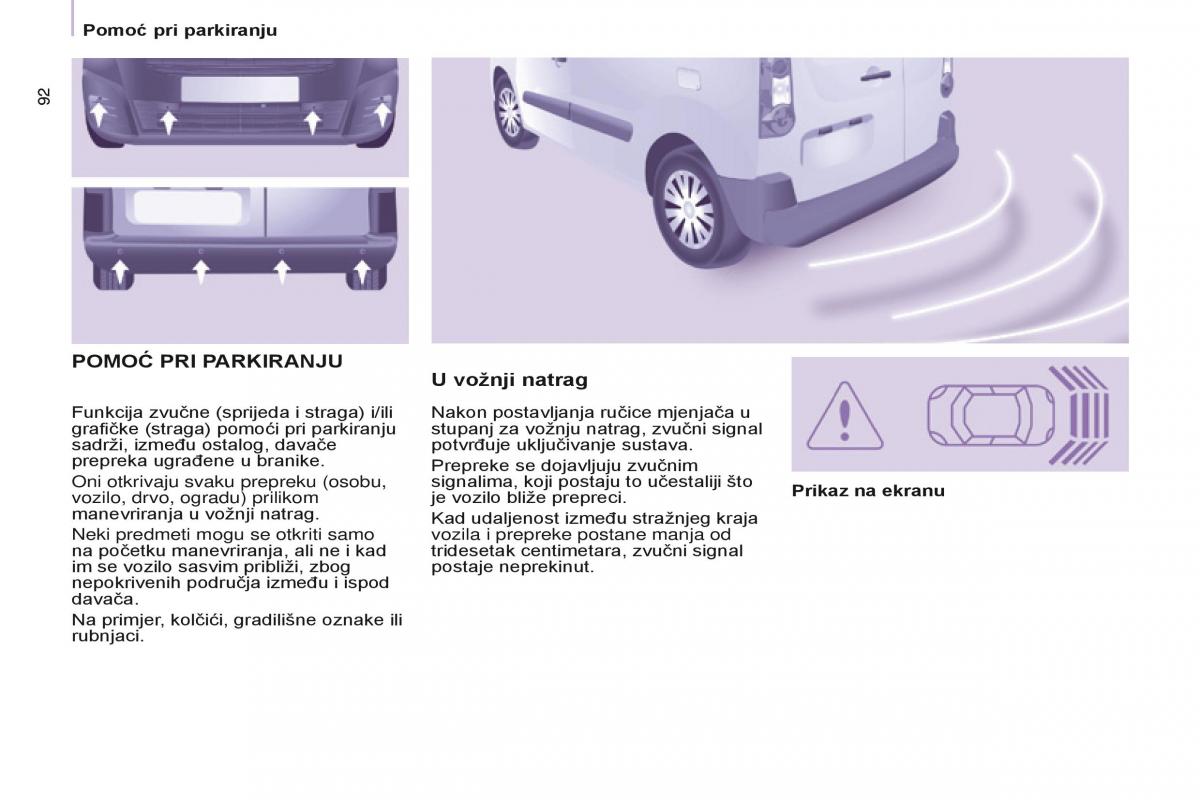 Citroen Berlingo Multispace II 2 vlasnicko uputstvo / page 94